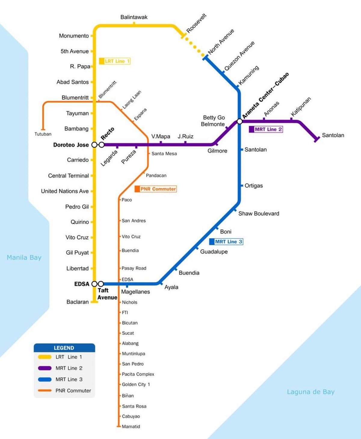 Manila Metro Rail Transit System Map