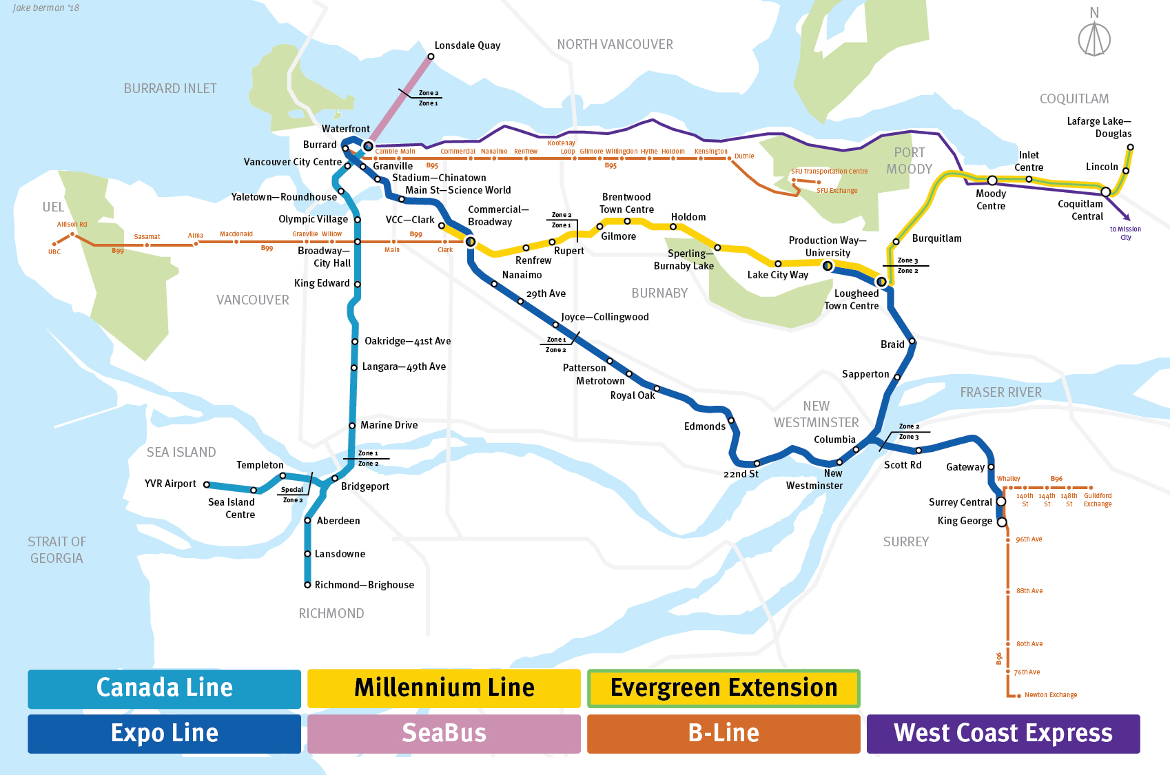 Sky Train Vancouver Map