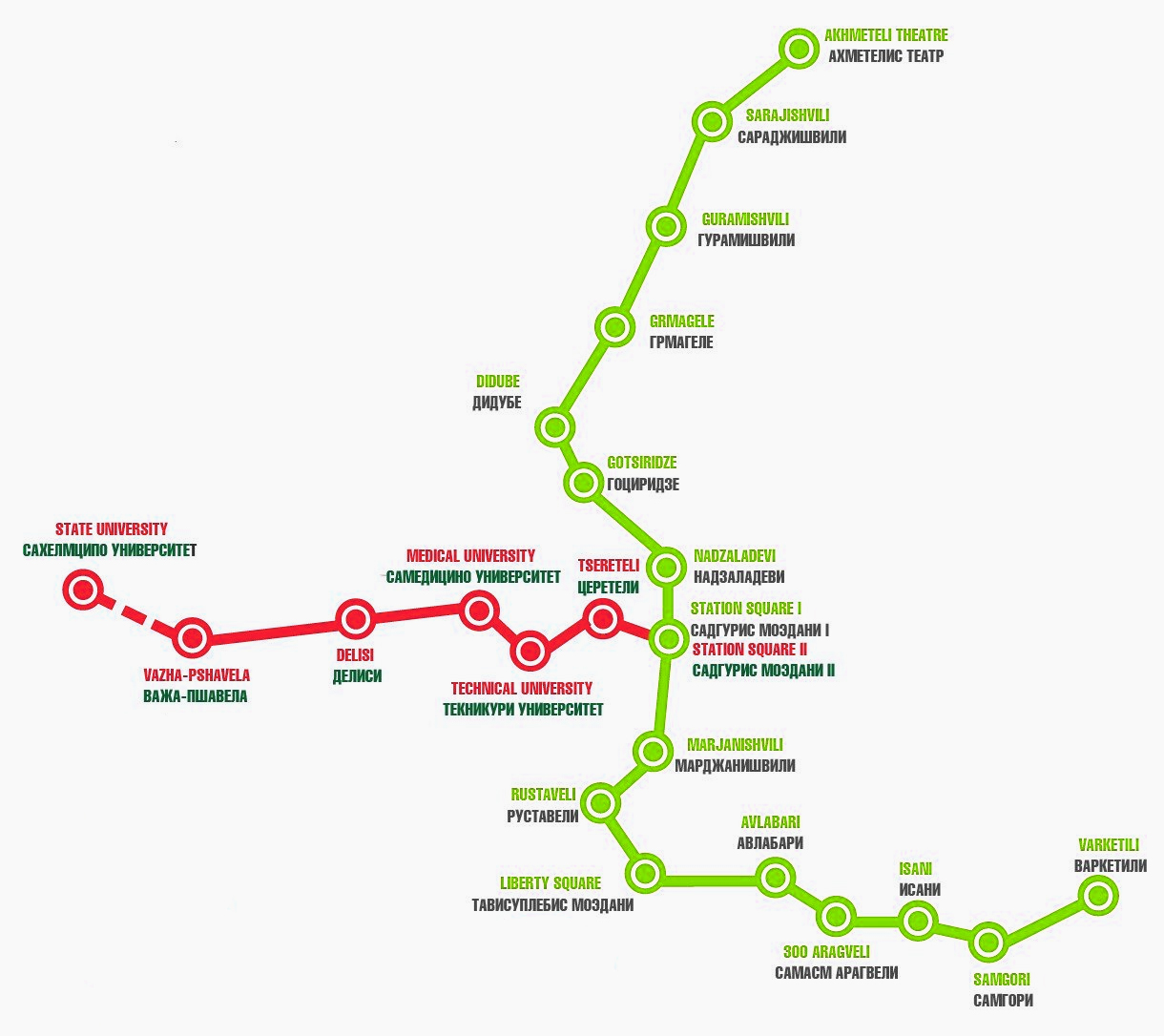 Tbilisi Metro Map
