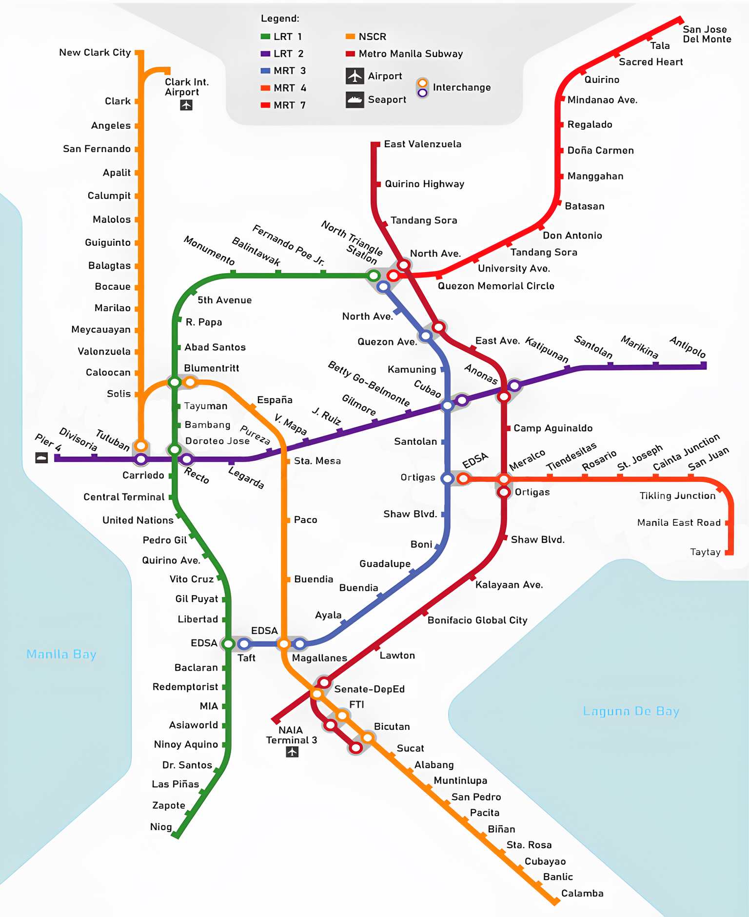 Manila Light Rail Transit System Map